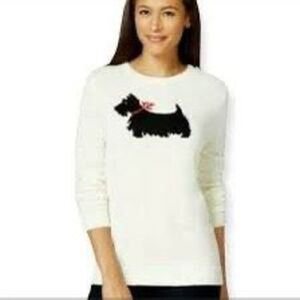 Charter Club Knit PullOver Sweater Sz 3X Scottie Dog Cream